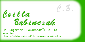 csilla babincsak business card